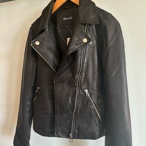 NWT Madewell Washed Leather Motorcycle Jacket